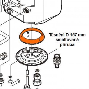 Těsnění-příruba bojler DUA B 157 mm st.desing